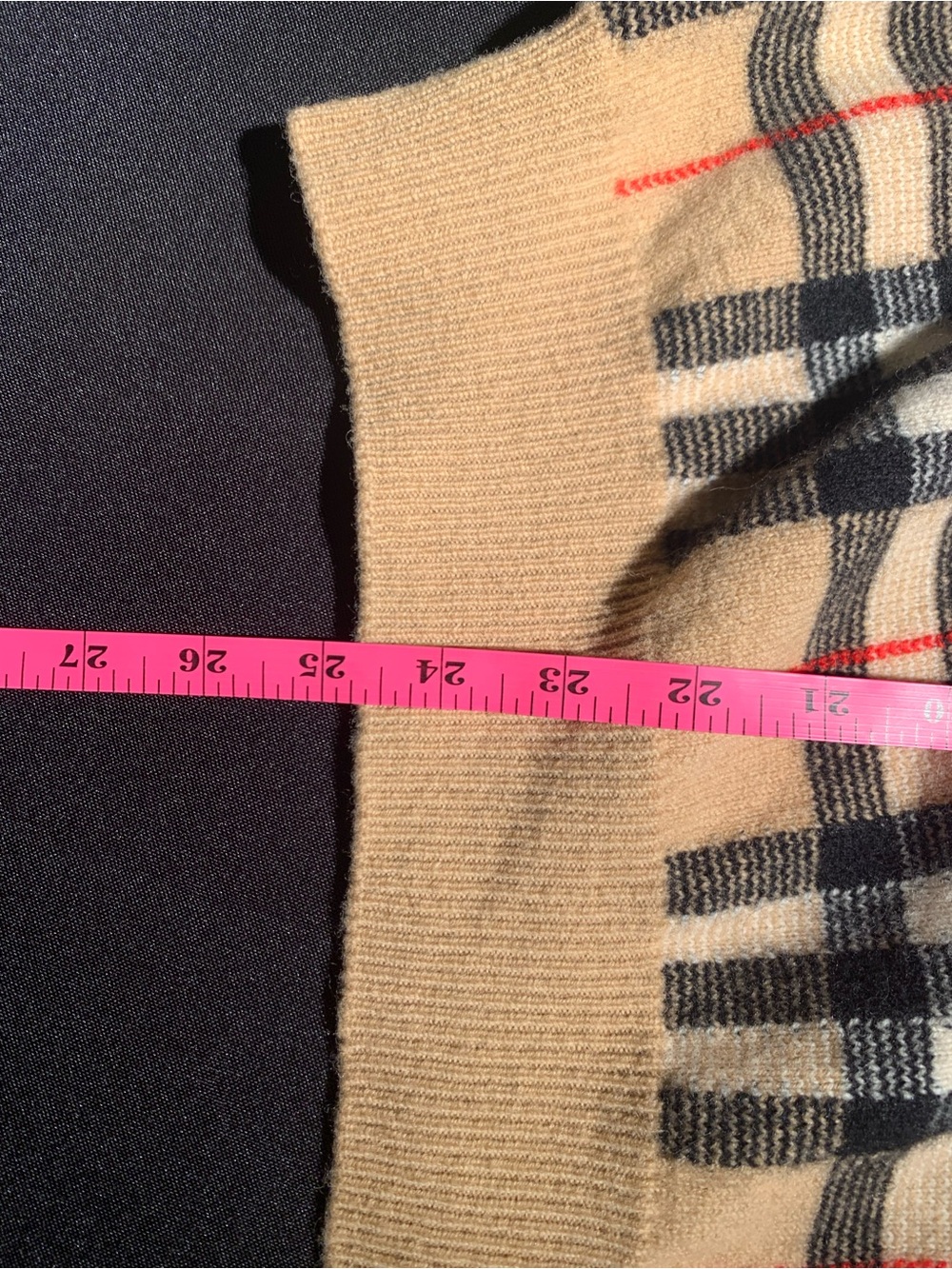 Burberry Tan Nova Check v neck Sweater - Picture 5 of 6
